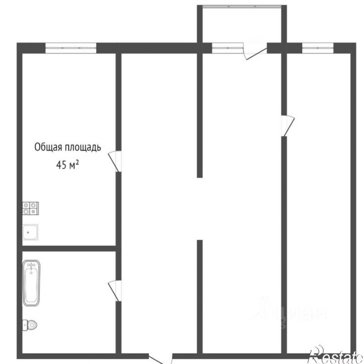 2-комн квартира ул Комсомольская, 40,  д. 40